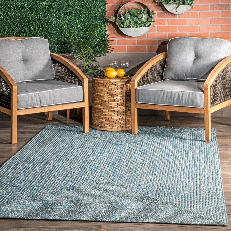 Monterey Handmade Braided Aqua Indoor / Outdoor Area Rug & Reviews